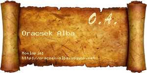 Oracsek Alba névjegykártya